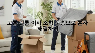 고흥 원룸 이사, 소형 운송으로 혼자 해결하기!