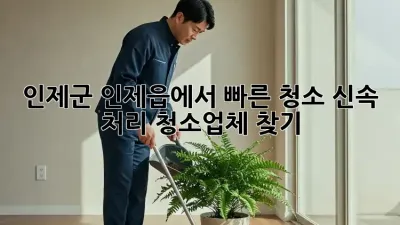인제군 인제읍에서 빠른 청소? 신속 처리 청소업체 찾기!